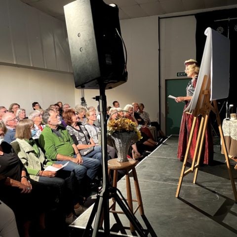 Helen on stage @ the Refinery Art Space Nelson